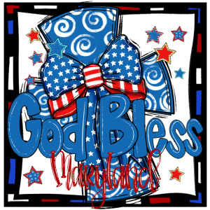 God Bless Maryland Digital Download, Patriotic Sublimation PNG, DTF Transfer, USA Flag, 4th of July, Independence Day Graphic