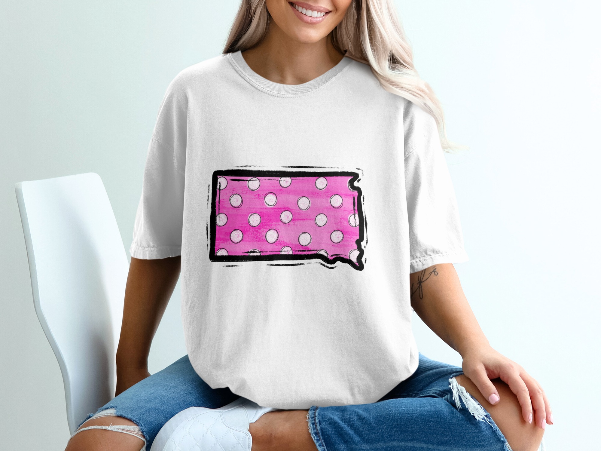 Polka Dot Kansas State T-Shirt, Trendy Kansas Tee, Fun State Pride Shirt, Kansas Lover Gift, Kansas Souvenir T-Shirt