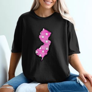 New Jersey, Digital Download, Sublimation Design, dtf Print, png, Pink Polka Dot nj State Outline, diy, Custom Design, Jersey Pride