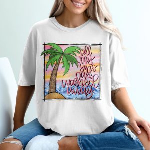 Washed Away Sins Digital Download, Palm Tree Sublimation, Beach DTF PNG, Christian Design, Faith Saying, Ocean Waves