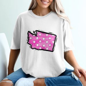 Washington State T-Shirt, Pink Polka Dot, WA Pride Tee, State Love Shirt, Washington Souvenir, Travel T-Shirt, Gift Idea