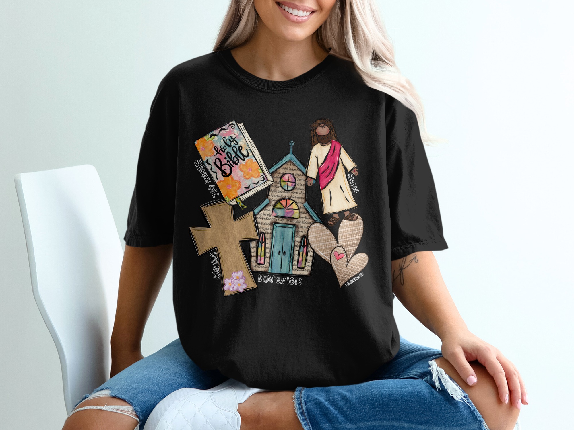 Religious T-Shirt, Bible Verse Shirt, Faith T-Shirt, Jesus Christ T-Shirt, Christian T-Shirt, Church Gift Idea, Spiritual Tee - Image 2
