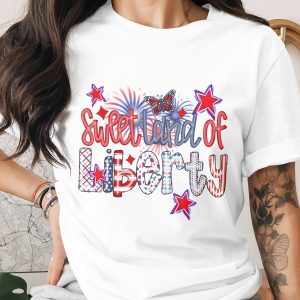 Sweet Land of Liberty Digital Download, Patriotic Sublimation PNG, 4th of July DTF, Butterfly Design, Fireworks Design, USA Design