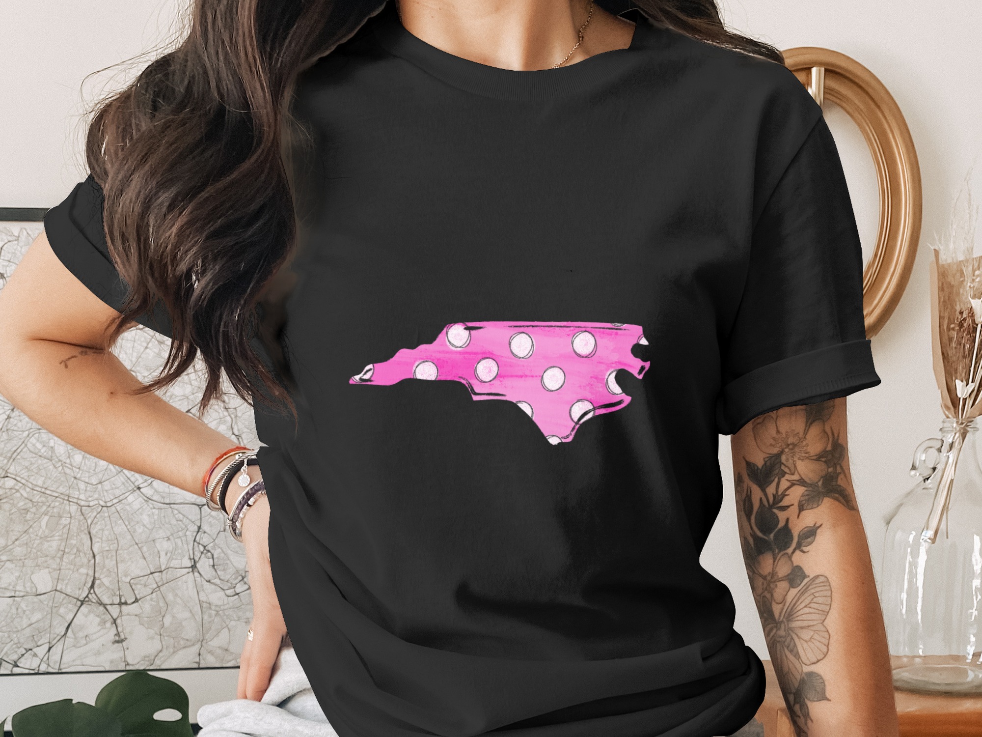 North Carolina State, Pink Polka Dot, Digital Download, Sublimation Design, DTF, PNG, Printable Art, Instant Download, NC State Pride - Image 3