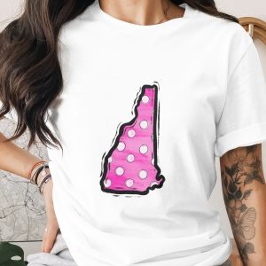 New Hampshire State Digital Download, Sublimation, dtf, png, Pink Polka Dot nh Art, usa Map Graphic, Craft Design