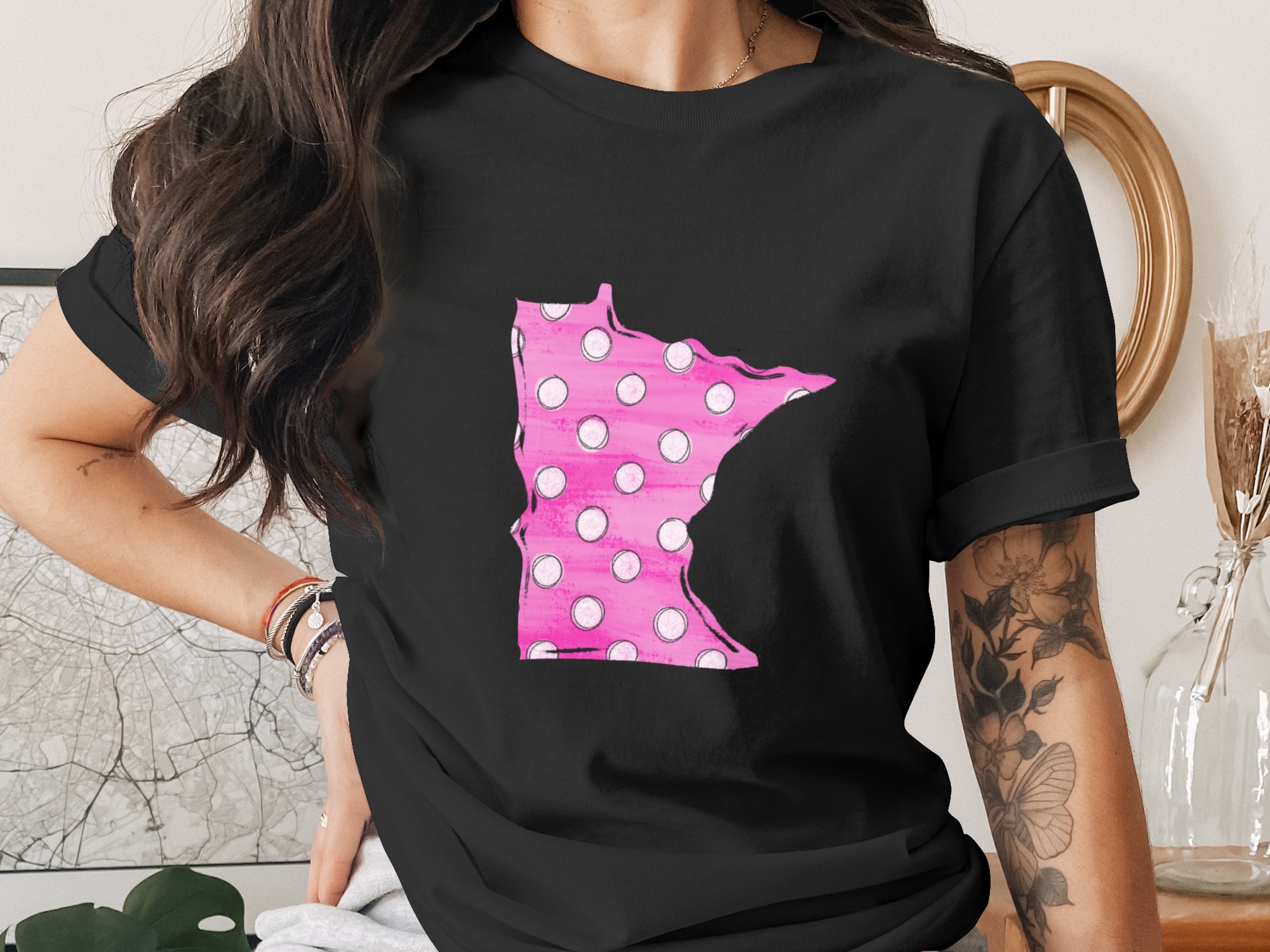 Minnesota State Pride Digital Download Sublimation DTF PNG, Pink Polka Dot MN Design, Cricut Ready File, Minnesota Gift, Crafting File - Image 3