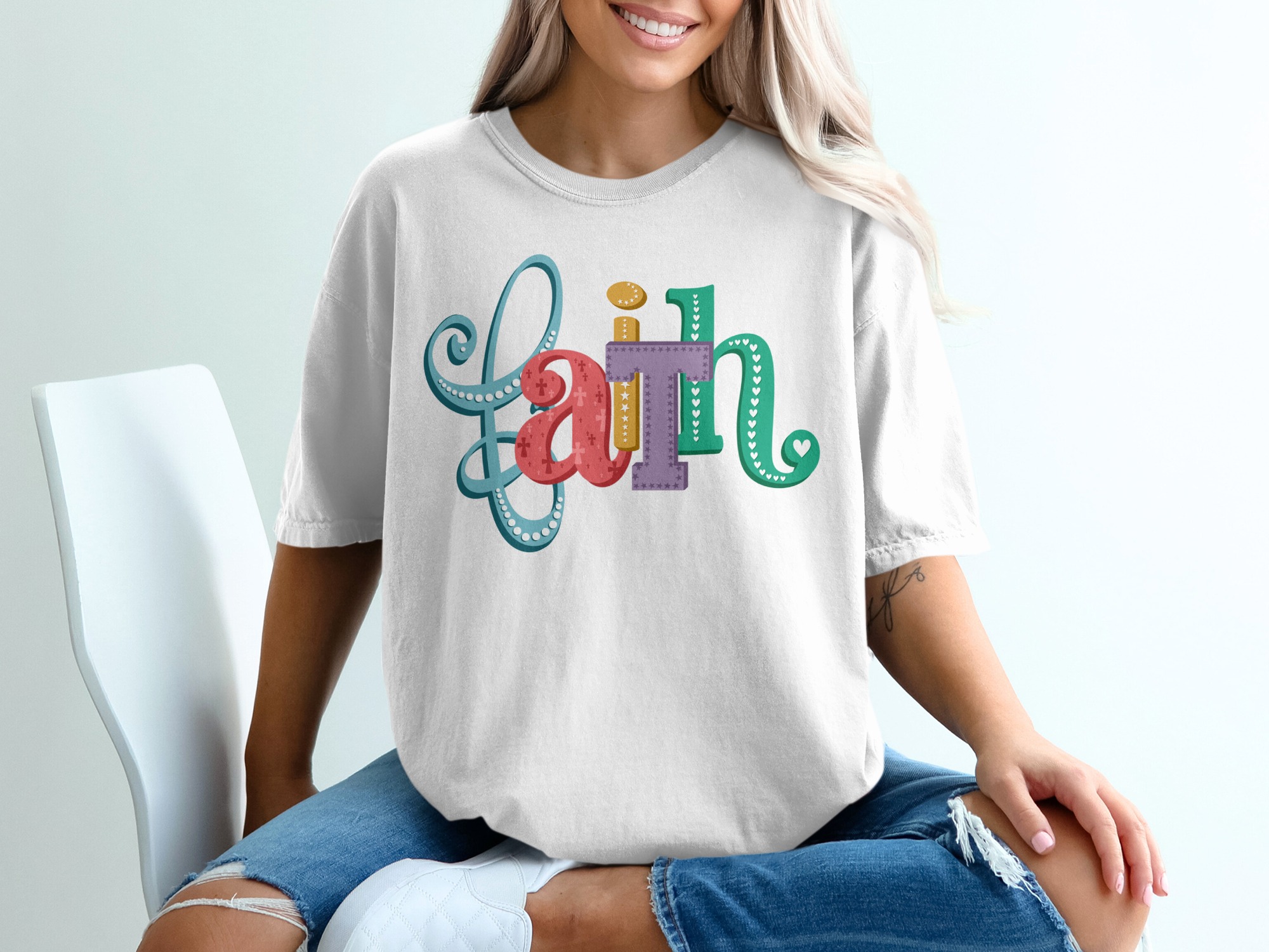 Faith T-Shirt, Religious Tee, Christian Apparel, Inspirational Shirt, Positive Message Top, Spiritual Gift, Faith Saying, Cute Trendy Shirt