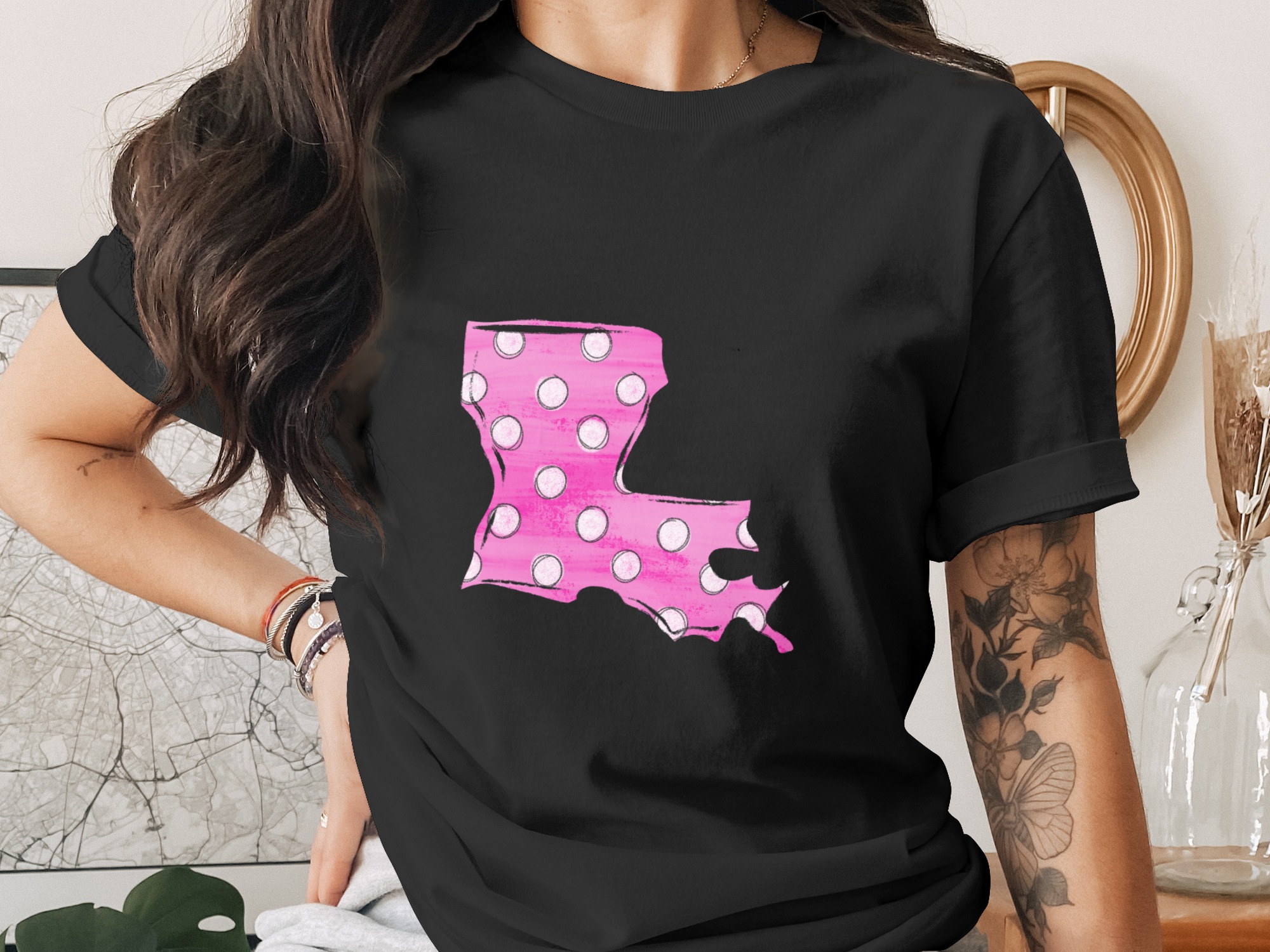 Louisiana Digital Download, Sublimation PNG, DTF Design, Pink Polka Dot State Outline, DIY Craft, Instant Download, Cricut Design - Image 3