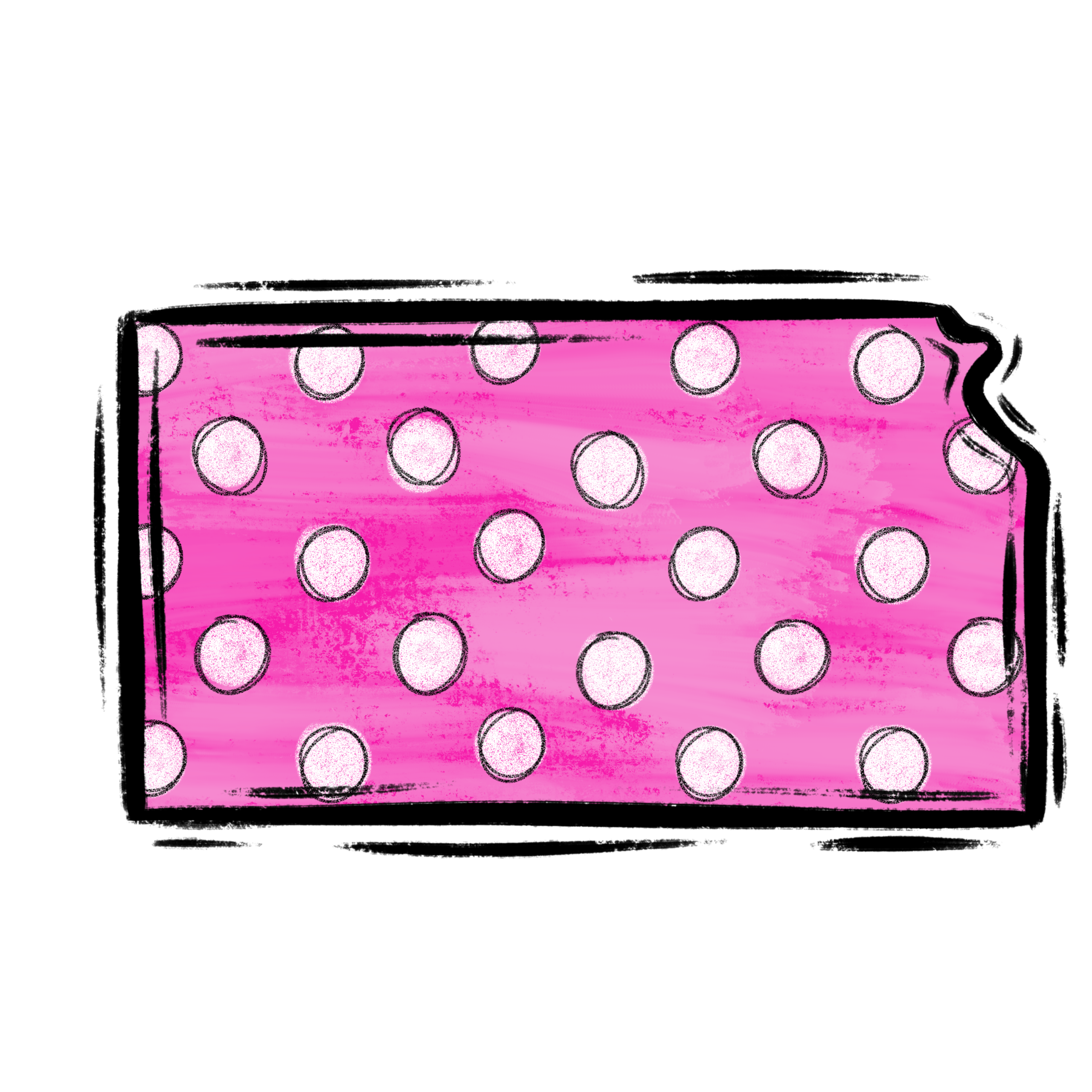 Kansas State Pride Digital Download Sublimation DTF PNG, Pink Polka Dots Kansas Art, State Outline Art, Printable Clipart, DIY Project - Image 2