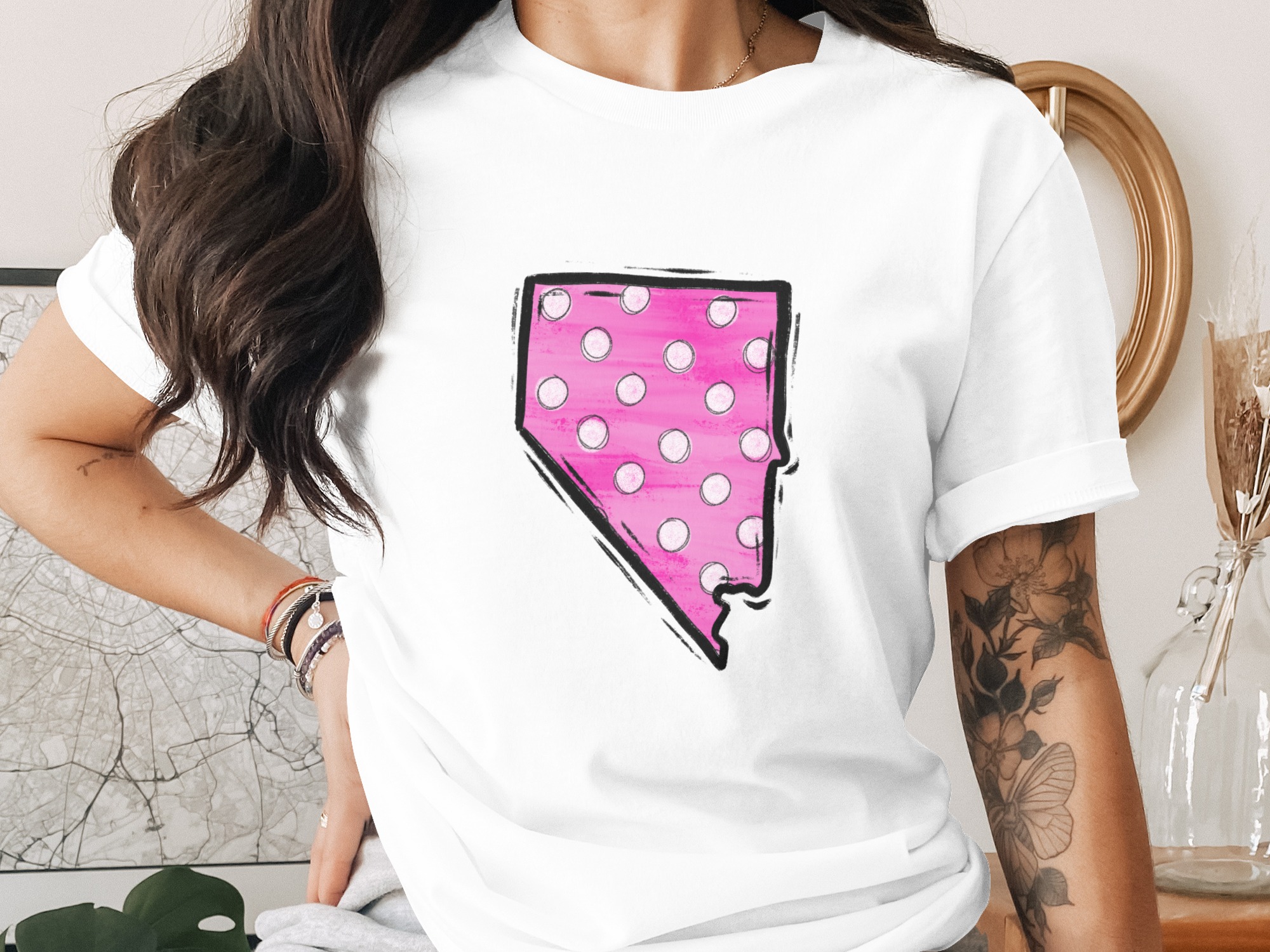 Nevada Digital Download, Polka Dot State Design, Sublimation Design, DTF Print, PNG File, Crafting, Nevada Pride, State Outline, US State