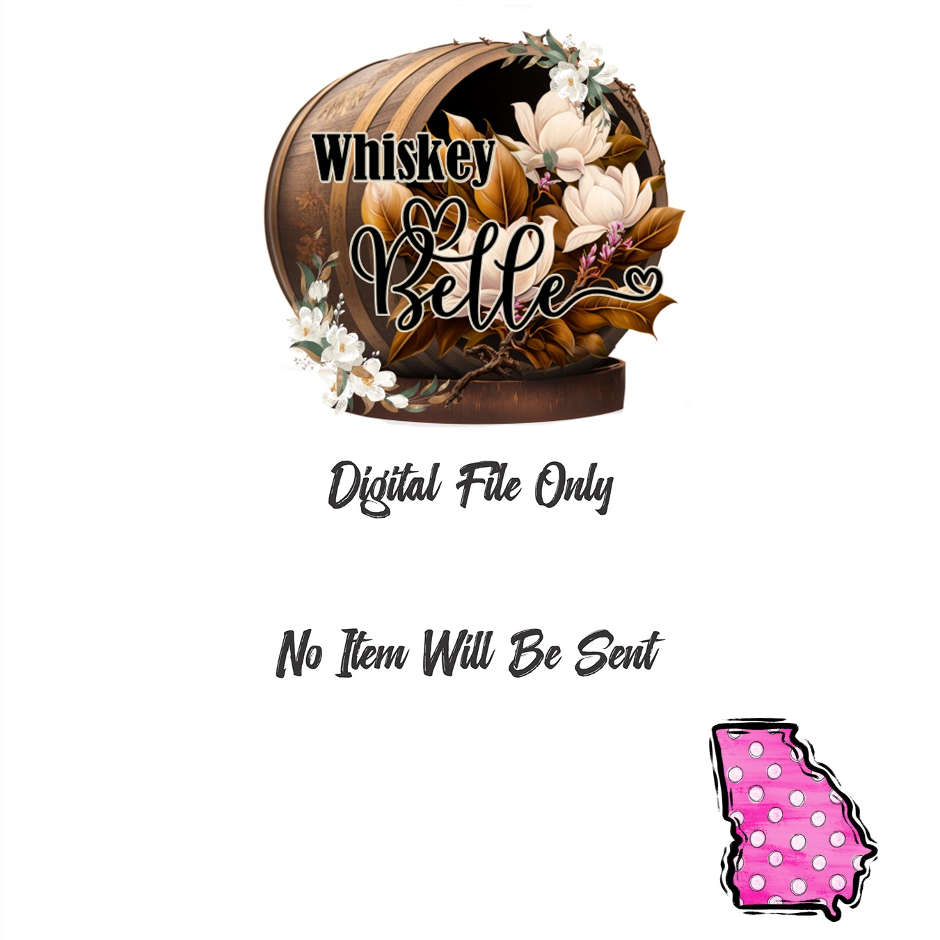 Georgia State Map Digital Download, Sublimation DTF PNG, Pink Polka Dot Design, Southern Pride, Cricut Ready, Instant Download - Image 3