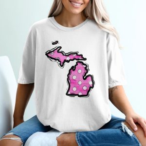 Michigan T-Shirt, Polka Dot State Map Tee, Michigan Love, State Pride, Gift Idea, Travel T-Shirt, Vacation Shirt, USA States T-Shirt