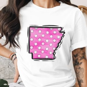Arkansas Polka Dots Digital Download, Sublimation Design, DTF PNG, State Pride, Pink Polka Dot Design, Arkansas Art, Printable Design