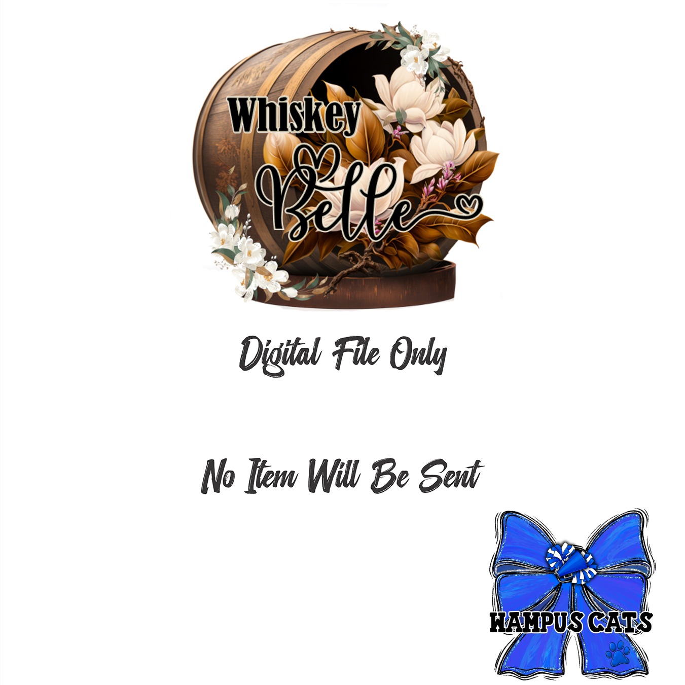 Wampus Cats PNG, Digital Download, Sublimation, DTF, School Spirit, Blue Bow, Paw Print, Cheerleading Design, Team Mascot, Wampus Cats - Image 3