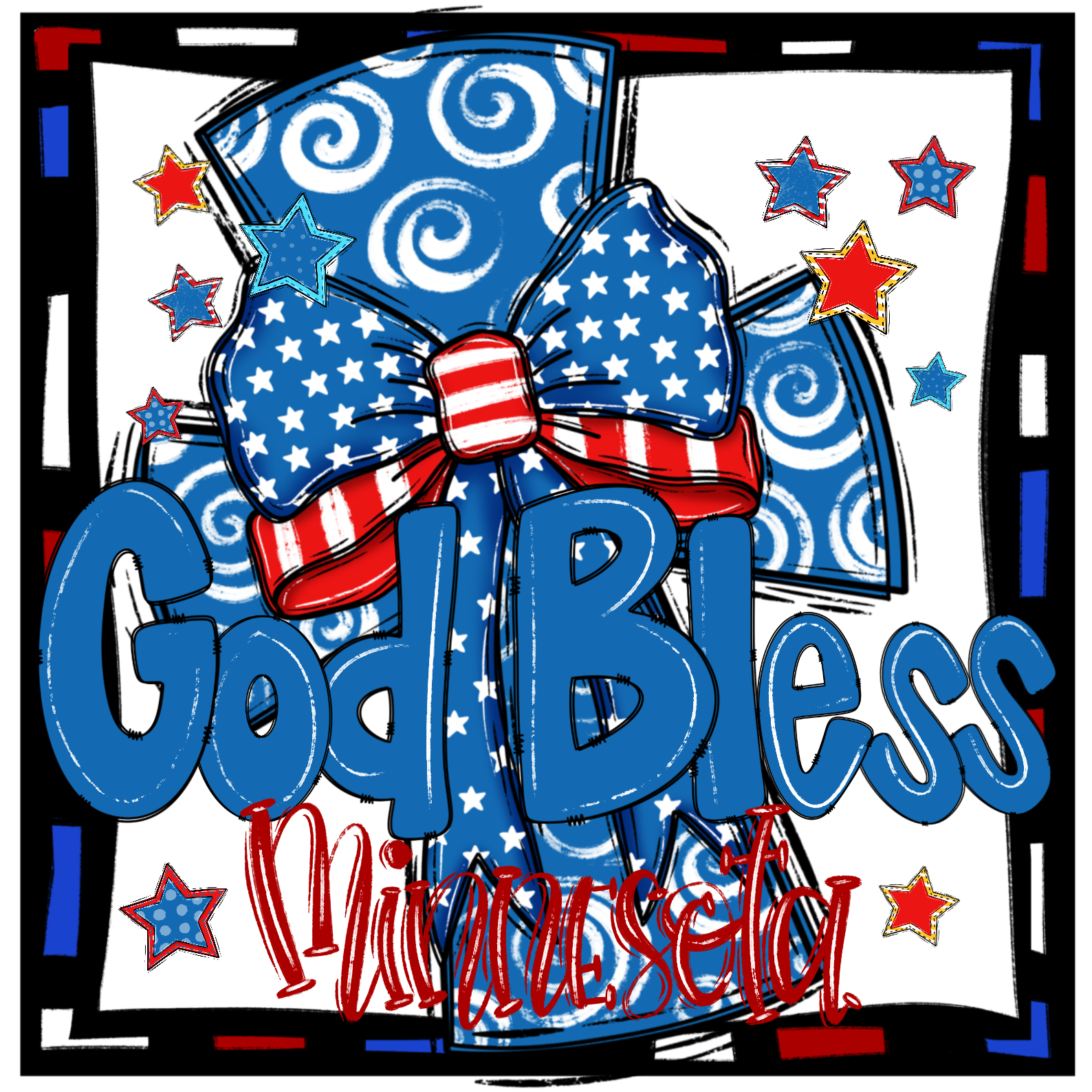 God Bless Minnesota Digital Download, Patriotic Sublimation Design, USA DTF PNG, Patriotic Home Decor, Instant Download Printable