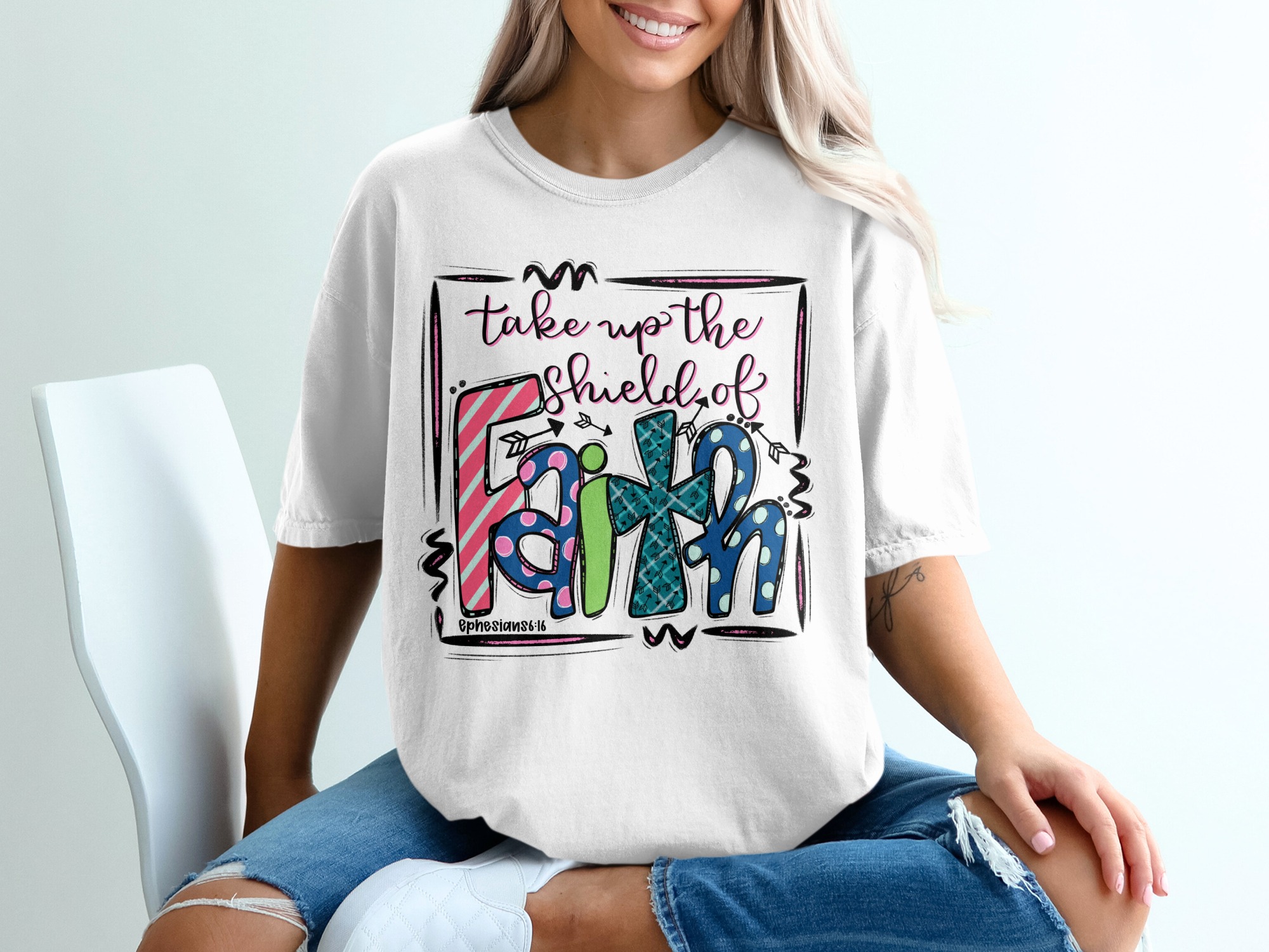 Shield of Faith T-Shirt, Ephesians 6 16 TShirt, Scripture Shirt, Christian T Shirt, Religious Gift, Inspirational Tee, Faith Tee