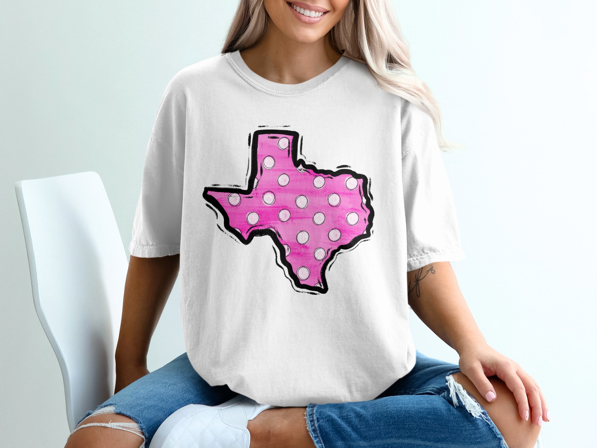 Texas Polka Dot T-Shirt, State Pride, Texas Love, Southern Charm, Trendy Tee, Cute Texas Shirt, Gift Idea, Texas Apparel