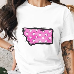 Montana State Polka Dot Digital Download, Sublimation Design, DTF PNG, Pink Graphic for T shirts, DIY Crafts, Home Decor, Personalized Gifts