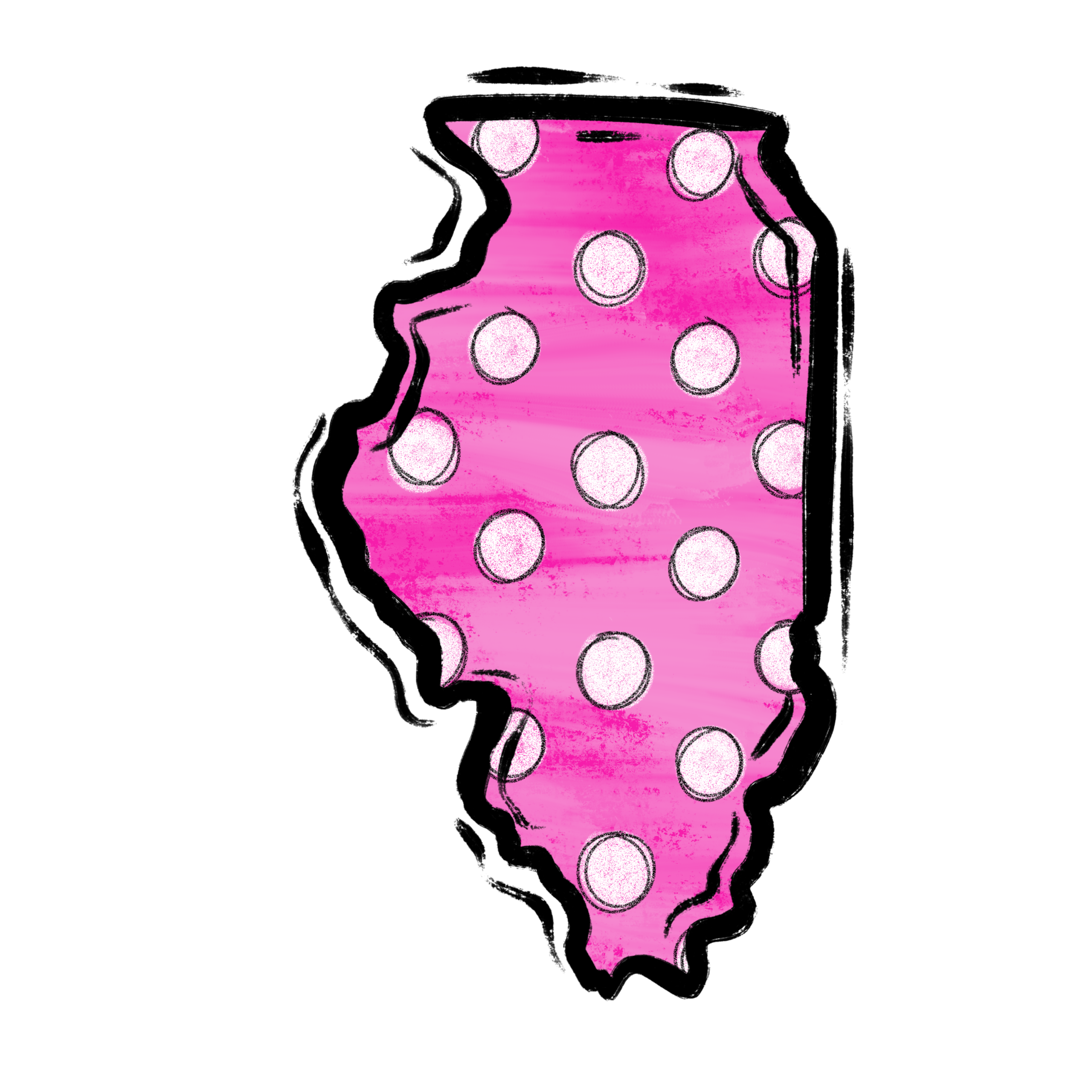 Illinois State Polka Dot Digital Download, Sublimation PNG, DTF Design, USA State Outline, Cricut Ready File, Pink Illinois Clipart - Image 2