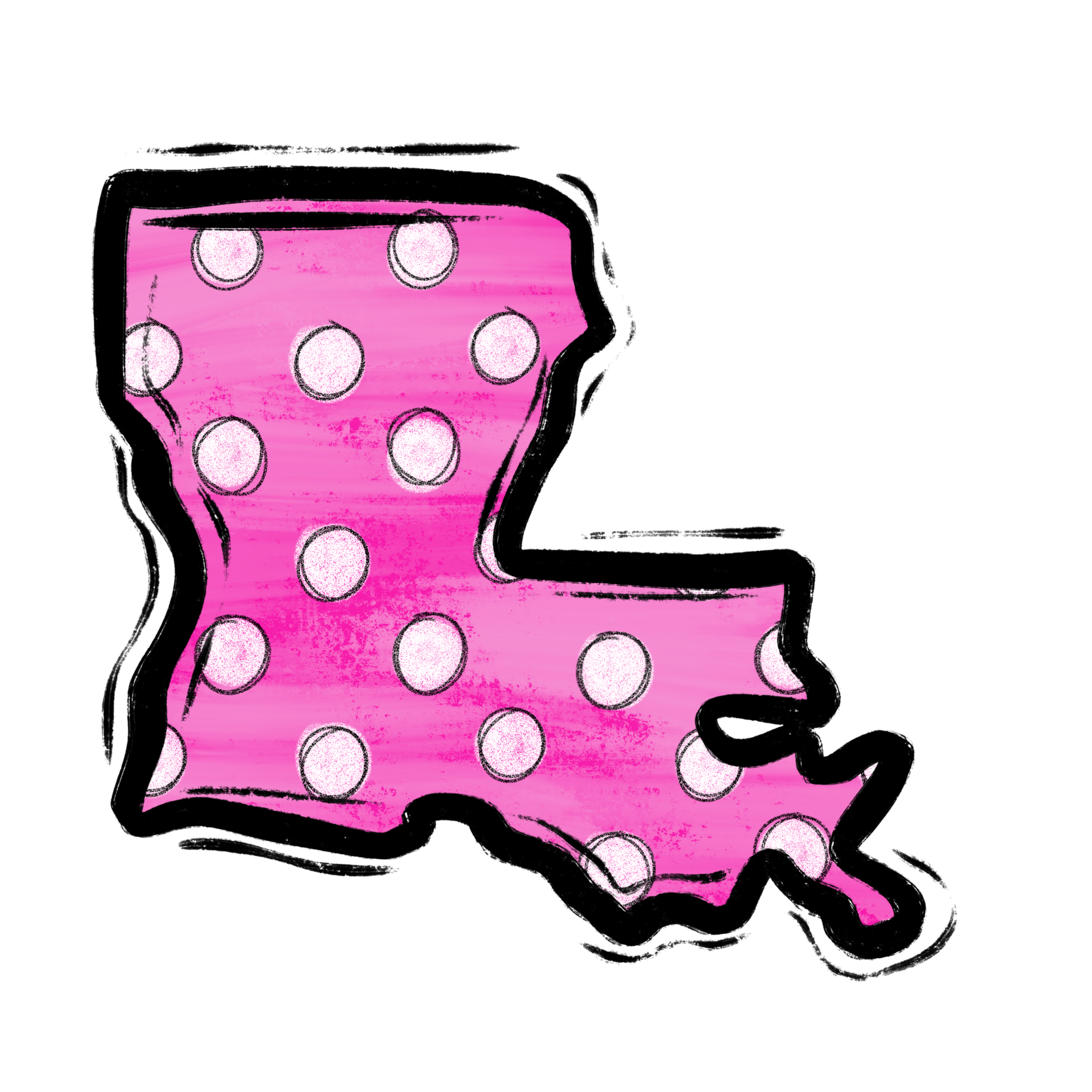 Louisiana Digital Download, Sublimation PNG, DTF Design, Pink Polka Dot State Outline, DIY Craft, Instant Download, Cricut Design - Image 2