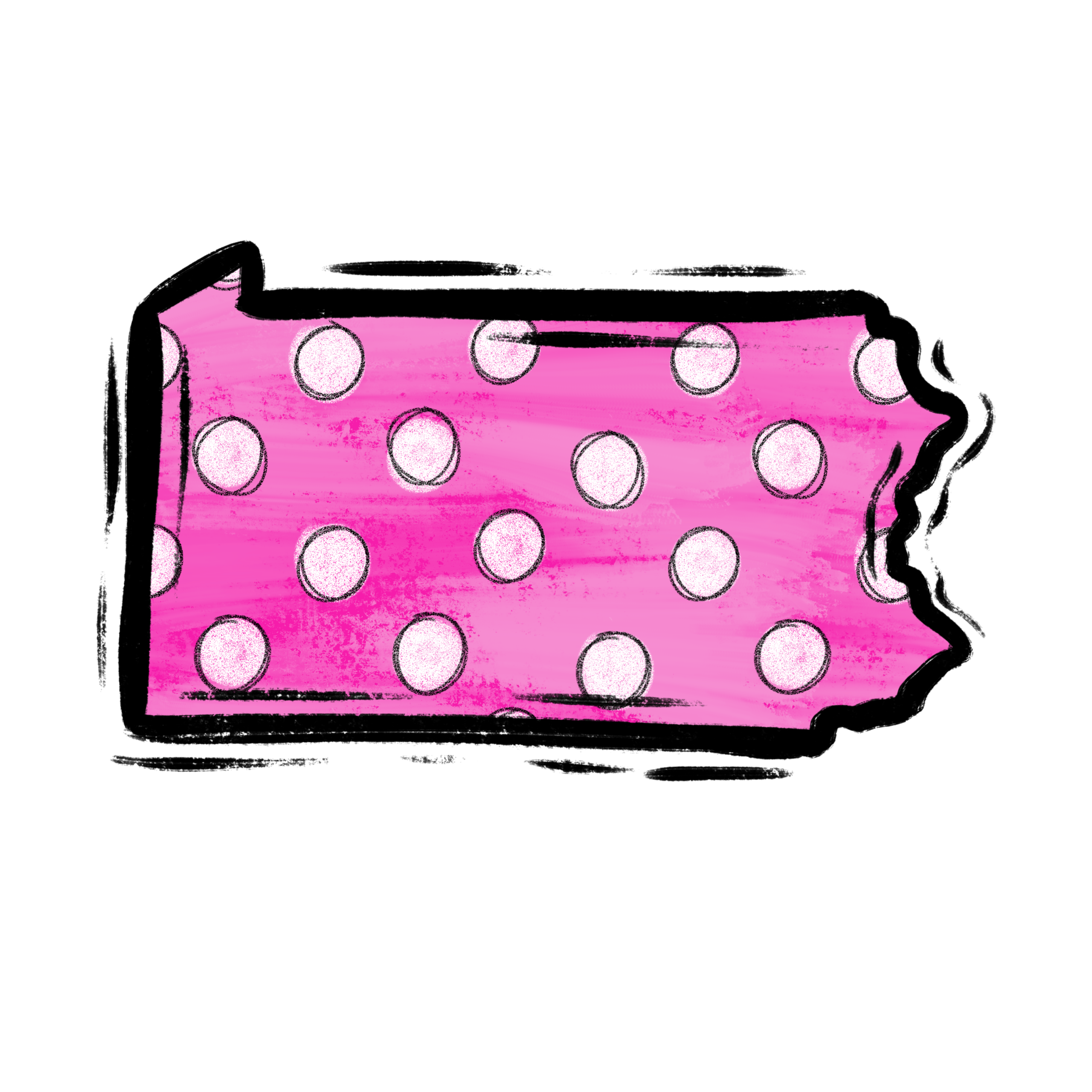 Pennsylvania Polka Dot Digital Download, Sublimation png, dtf Transfer Design, Pink pa State Outline, usa State Design - Image 2
