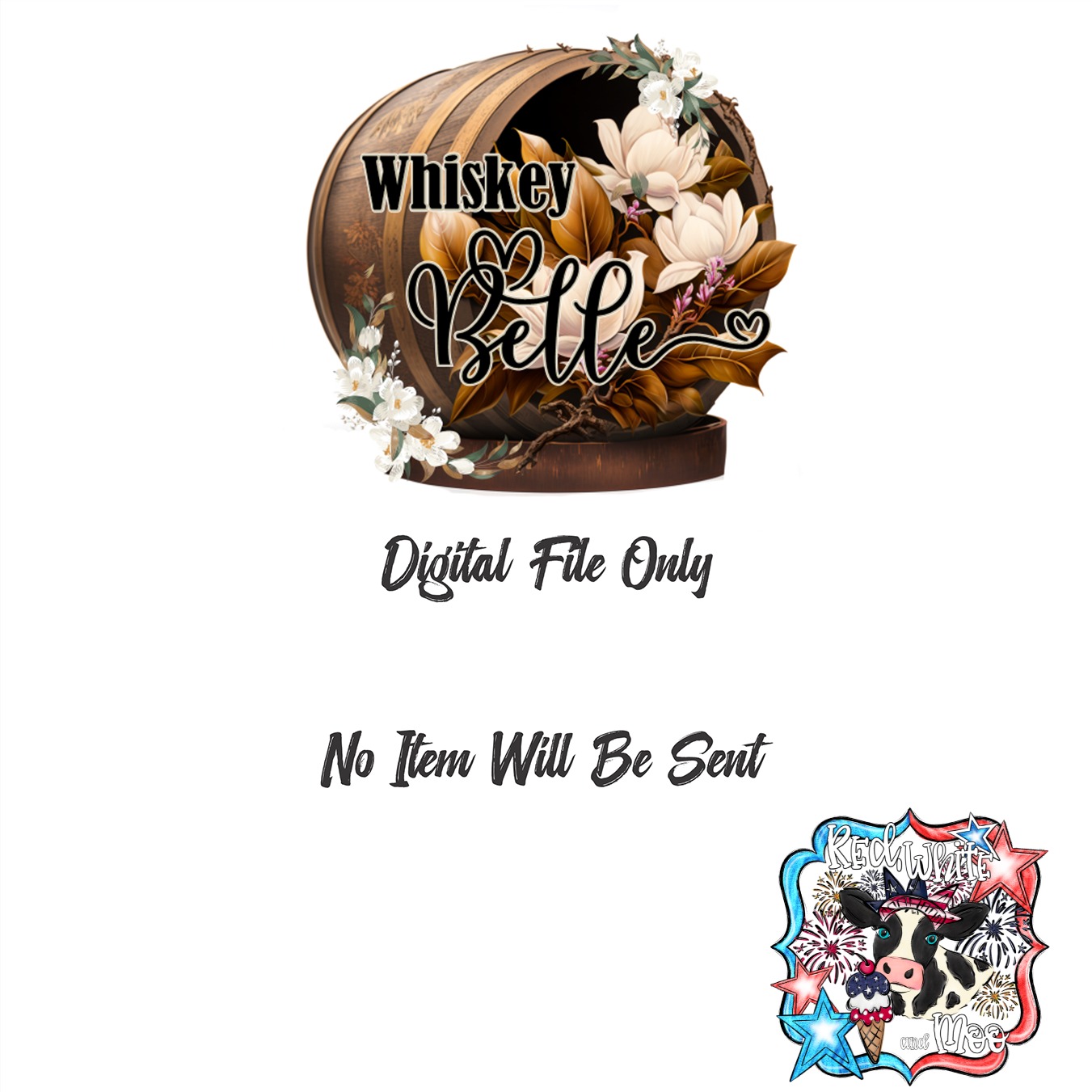 Red White and Moo Digital Download Sublimation DTF PNG, Patriotic Cow, 4th of July Design, Fireworks, Ice Cream, Stars, Farm Animal - Image 3