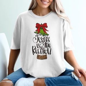 Jesus Is Reason, Christmas Tree Digital Download, Sublimation Design, DTF, PNG, Holiday Season, Festive Art, DIY Projects, Christian Theme