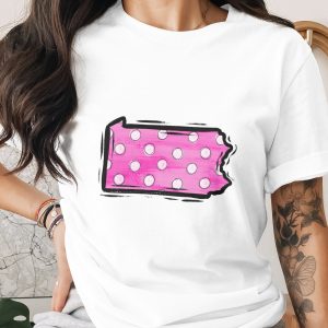 Pennsylvania Polka Dot Digital Download, Sublimation png, dtf Transfer Design, Pink pa State Outline, usa State Design