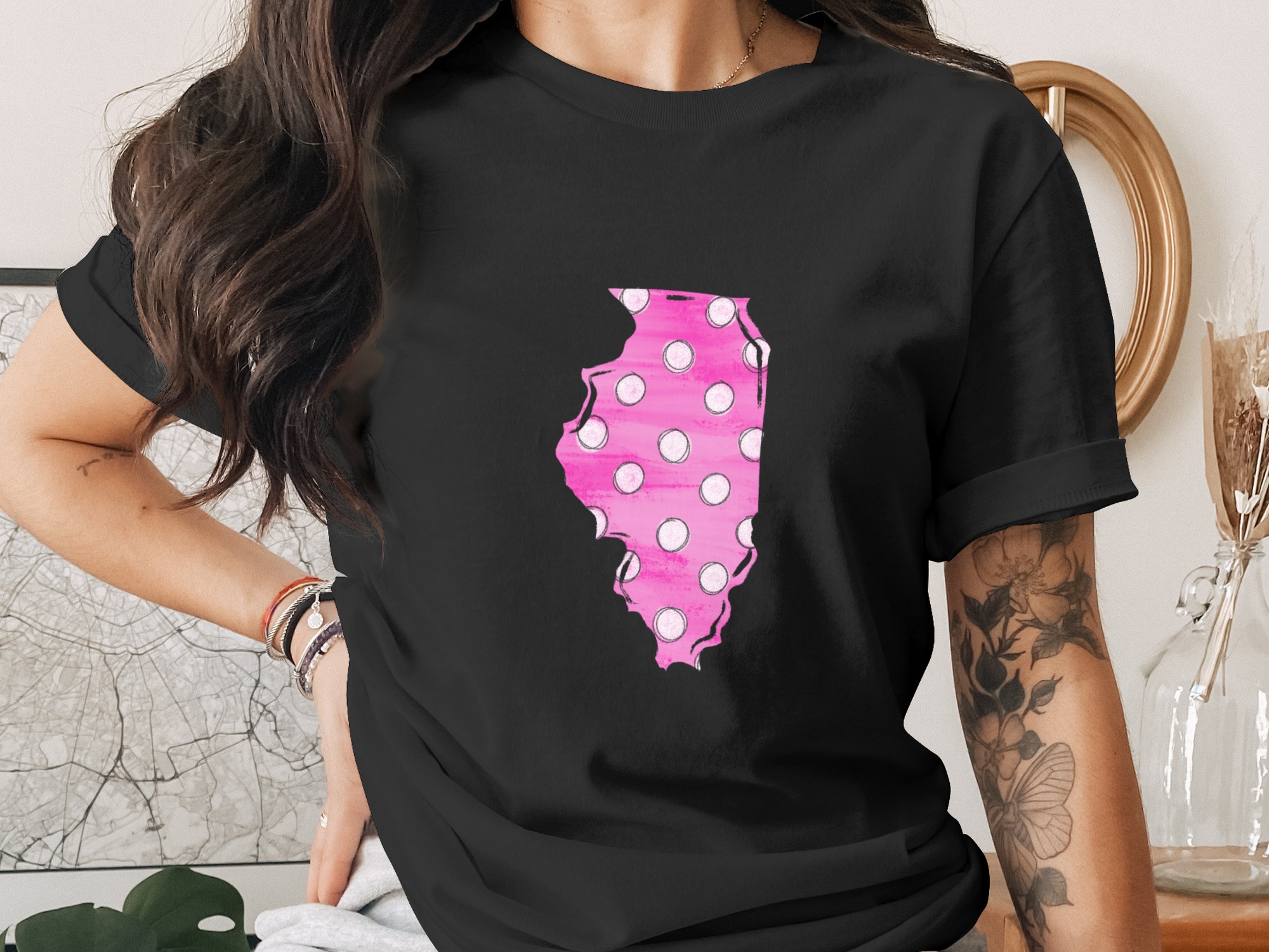 Illinois State Polka Dot Digital Download, Sublimation PNG, DTF Design, USA State Outline, Cricut Ready File, Pink Illinois Clipart - Image 3