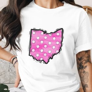Ohio Digital Download, Sublimation Design, DTF, PNG, Pink Polka Dot State Outline, Ohio Pride, DIY Craft, Instant Download, Printable Art