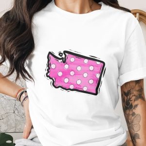 Washington State Map Digital Download, Sublimation PNG DTF, Pink Polka Dot Design, DIY Craft Project, Printable Art, Instant Download