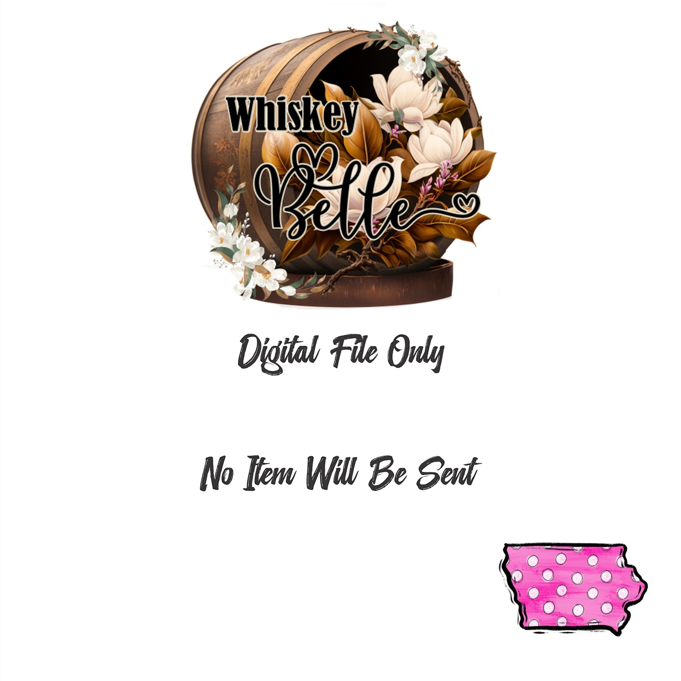 Iowa State Digital Download, Pink Polka Dot PNG, Sublimation Design, DTF Transfer, Iowa Pride, Cute State Art, DIY Crafts, Iowa Home - Image 4