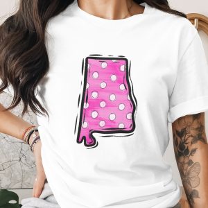 Alabama State Digital Download, Pink Polka Dot Sublimation PNG, Trendy DTF File, Southern State Design, Alabama Pride Gift, Craft Project