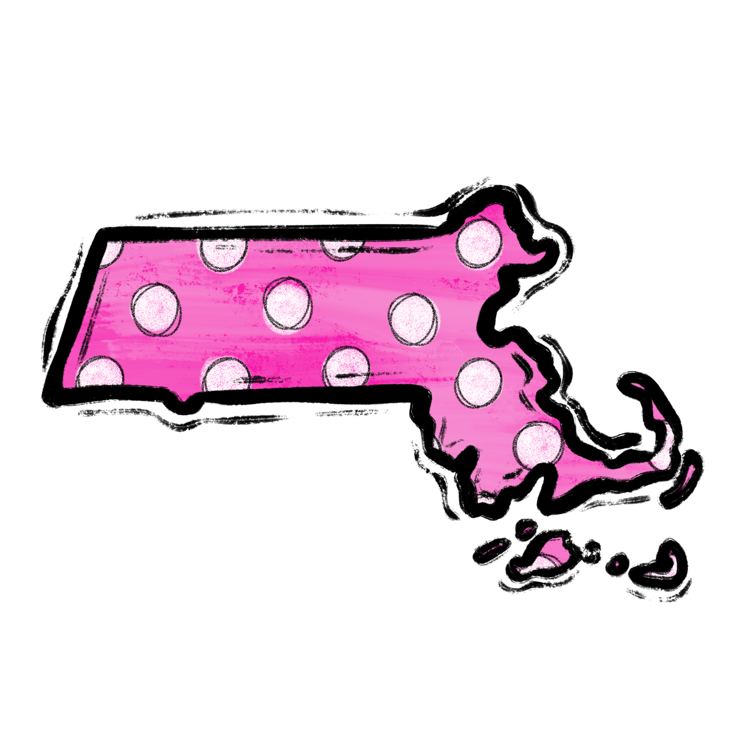 Massachusetts State Digital Download, Pink Polka Dot Sublimation Design, DTF, PNG, Massachusetts Pride, DIY Shirt Design, Massachusetts Gift - Image 2