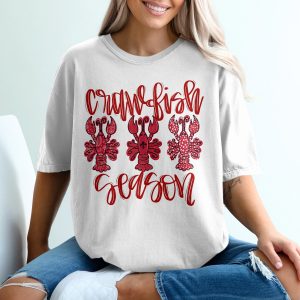 Crawfish Season T-Shirt, Louisiana Shirt, Cajun Shirt, Seafood Lover Tee, Southern Pride Shirt, Red Crawfish Tee, Party TShirt, Trendy