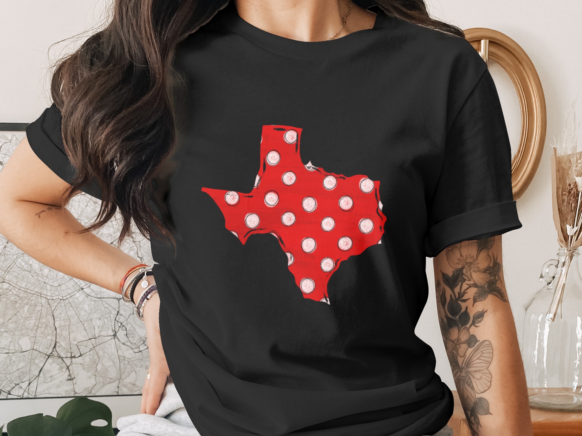 Texas State Digital Download, Polka Dot Sublimation PNG, DTF Design, Texas Pride, Lone Star State, DIY Project, Instant Download - Image 2