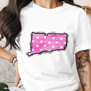 Connecticut Pink Polka Dot Digital Download, Sublimation, DTF, PNG, State Pride, Connecticut Design, CT Gift, State Shape, Polka Dots