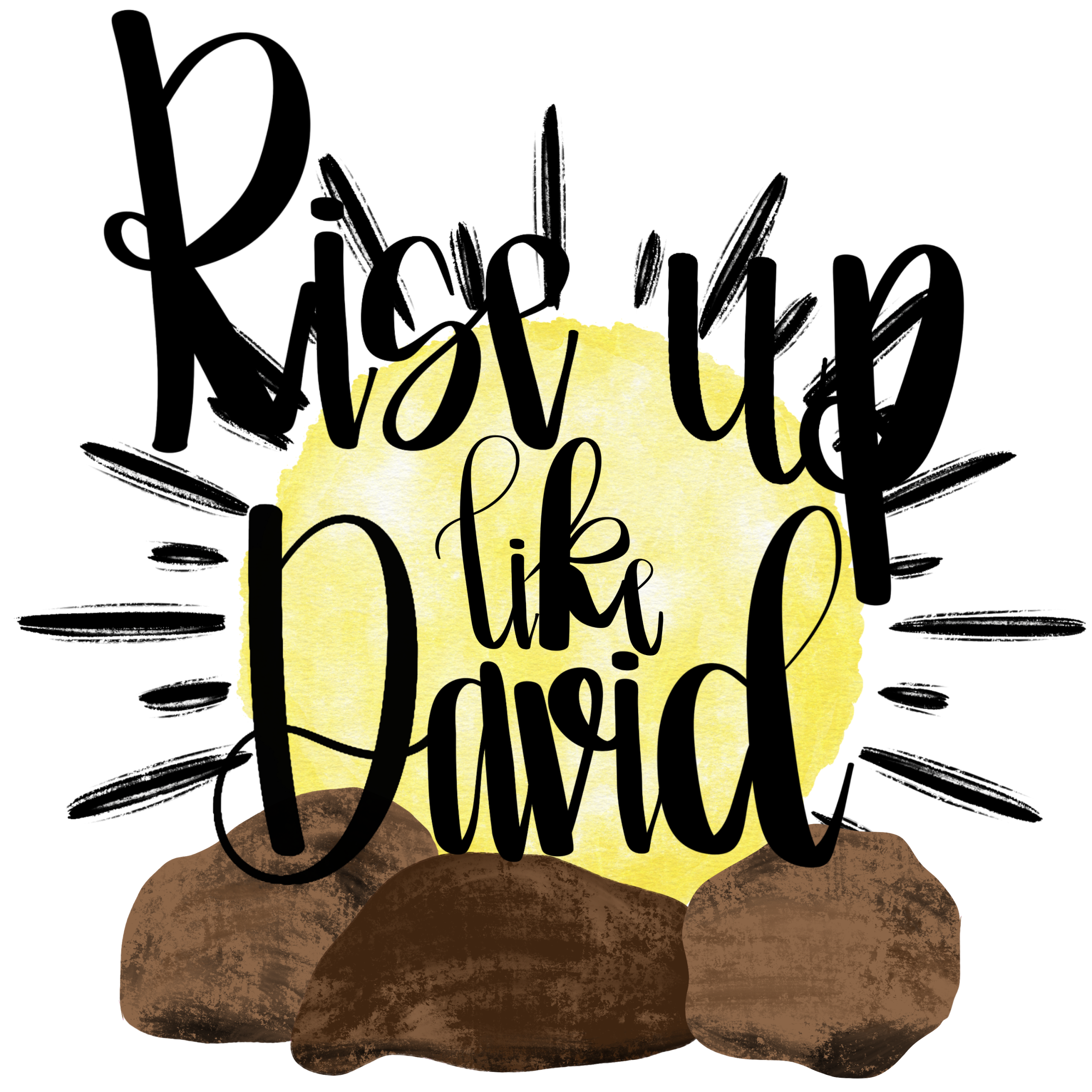 Rise Up Like David Digital Download, Christian Sublimation PNG, DTF Ready Design, Religious Wall Art, Inspiring Bible Verse Art