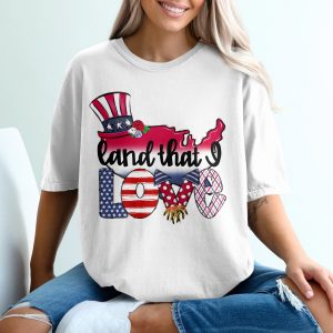 Land That I Love T-Shirt, Patriotic T-Shirt, USA Map T-Shirt, July 4th T-Shirt, Patriotic Gift, American Pride Tee, Patriotic Shirt