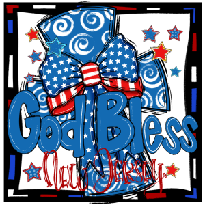 God Bless New Jersey Digital Download Sublimation DTF PNG, Patriotic Bow, USA Design, Craft Print File, Fourth of July Design