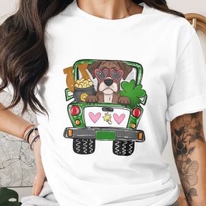 St Patricks Day Boxer Dog, Truck Digital Download, Sublimation PNG DTF, Irish Puppy Luck, Shamrock, Lucky Pot of Gold, Heart Sunglasses