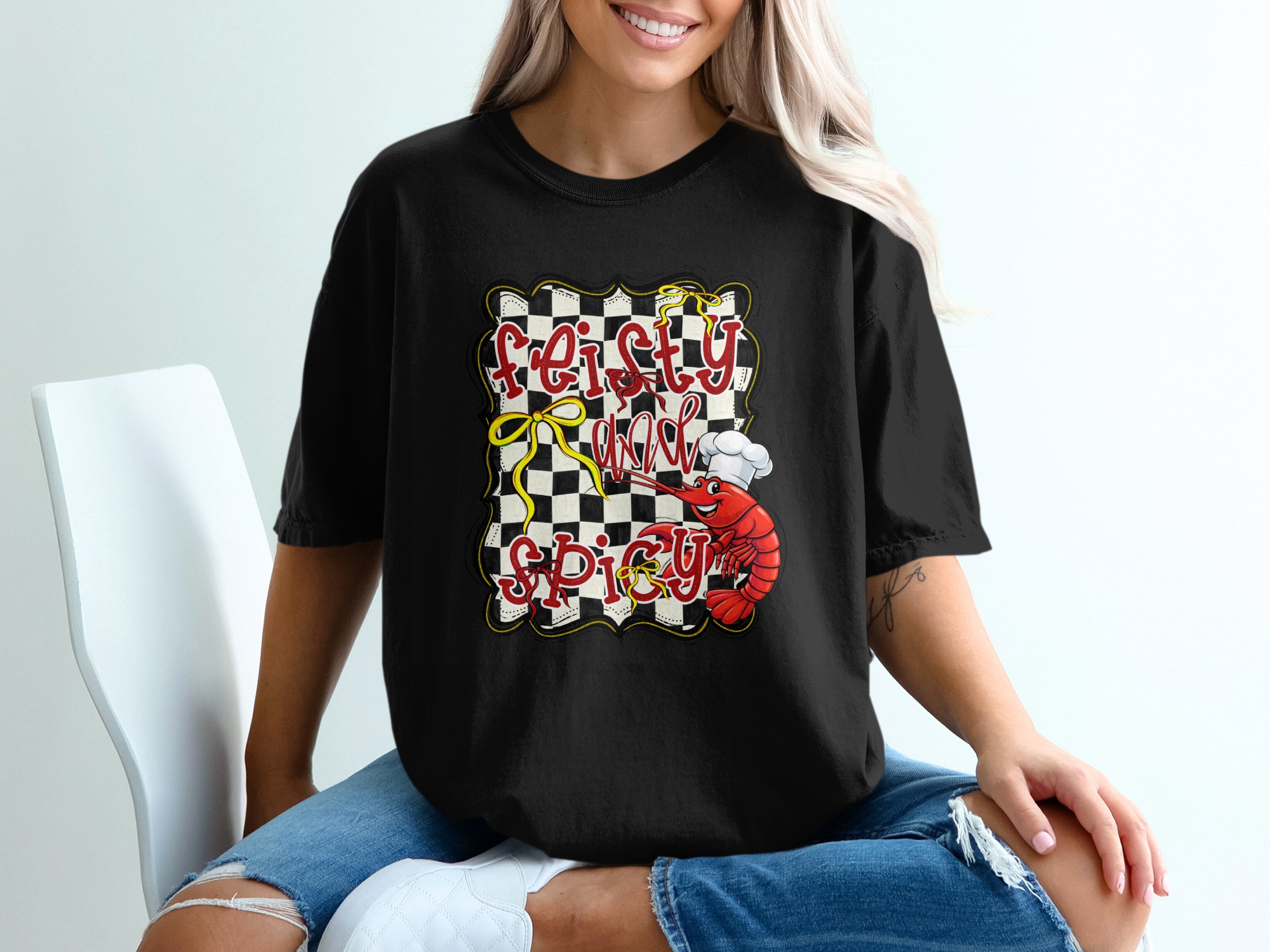 Feisty All Spicy T-Shirt, Chef Lobster Tee, Food Lover Gift, Fun Apparel, Cute Graphic Tee, Trendy Shirt, Gift for Cook, Crawfish T-Shirt - Image 2