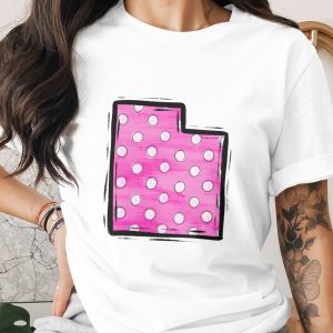 Utah State Pink Polka Dot Digital Download Sublimation DTF PNG, State Pride, Home State, Trendy Design, Easy to Use, Instant Download