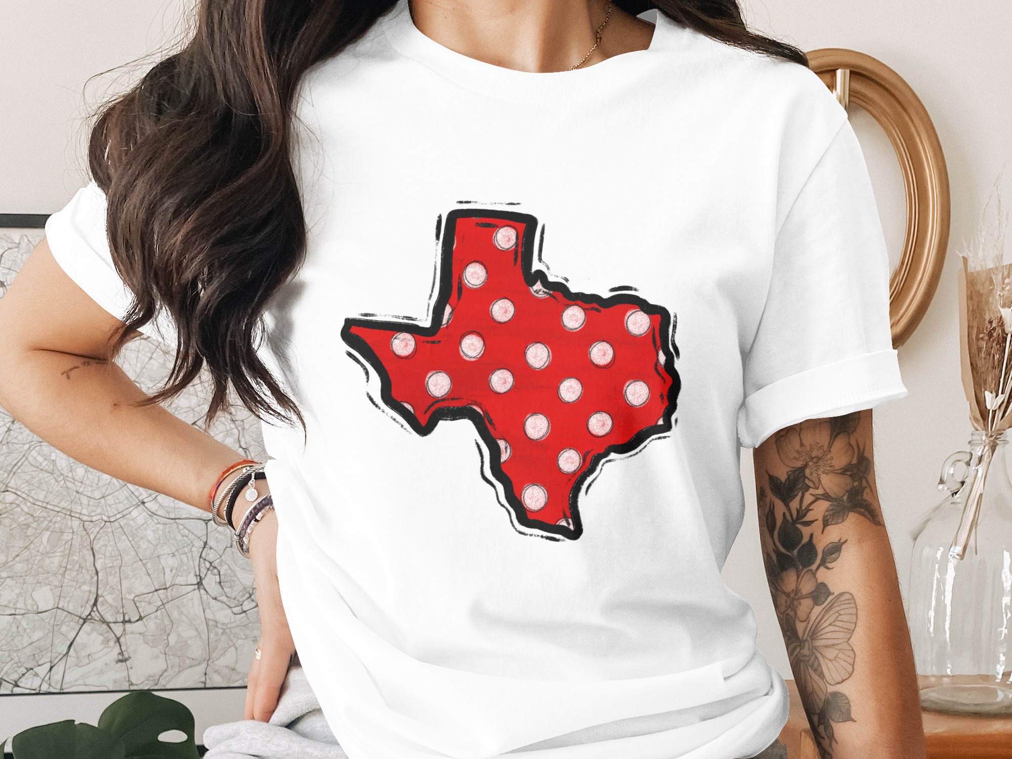 Texas State Digital Download, Polka Dot Sublimation PNG, DTF Design, Texas Pride, Lone Star State, DIY Project, Instant Download