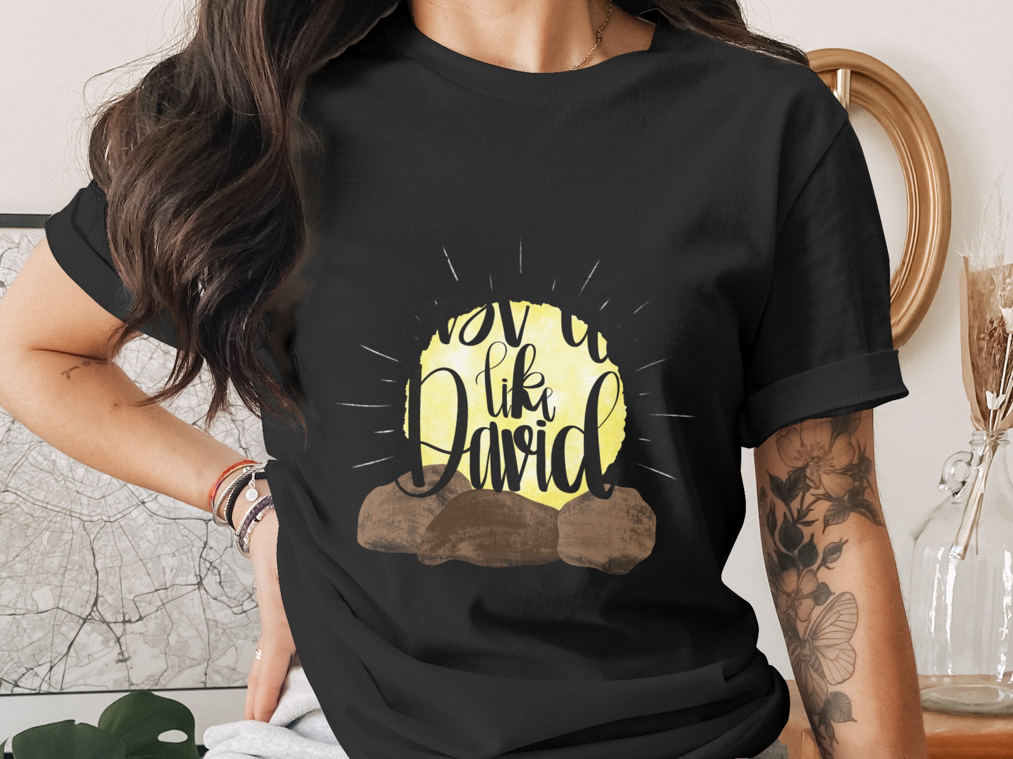Rise Up Like David Digital Download, Christian Sublimation PNG, DTF Ready Design, Religious Wall Art, Inspiring Bible Verse Art - Image 3