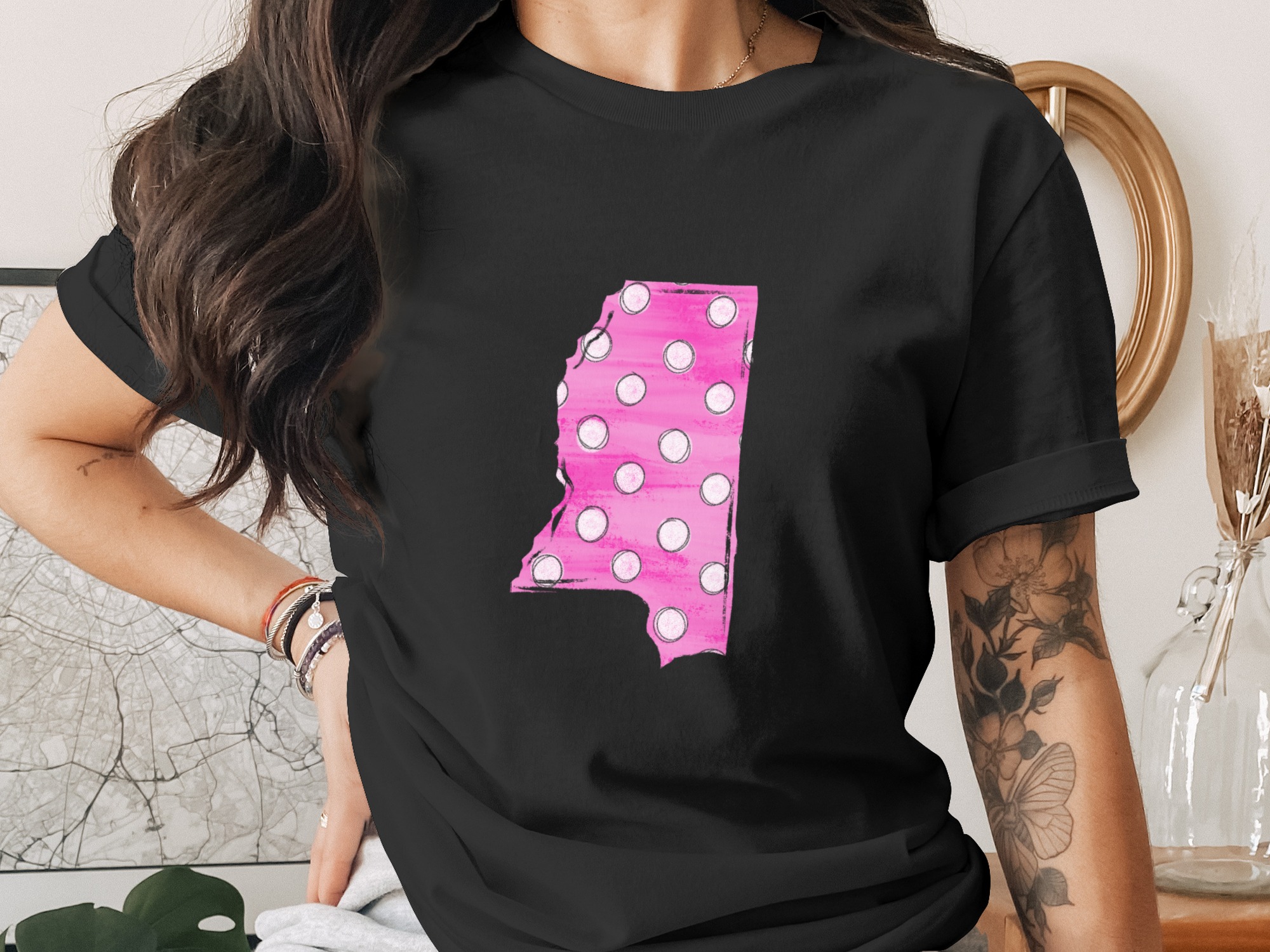 Mississippi State Outline Digital Download, Polka Dot Sublimation Design, DTF PNG for Shirts, State Pride Clipart, Mississippi Gifts - Image 3