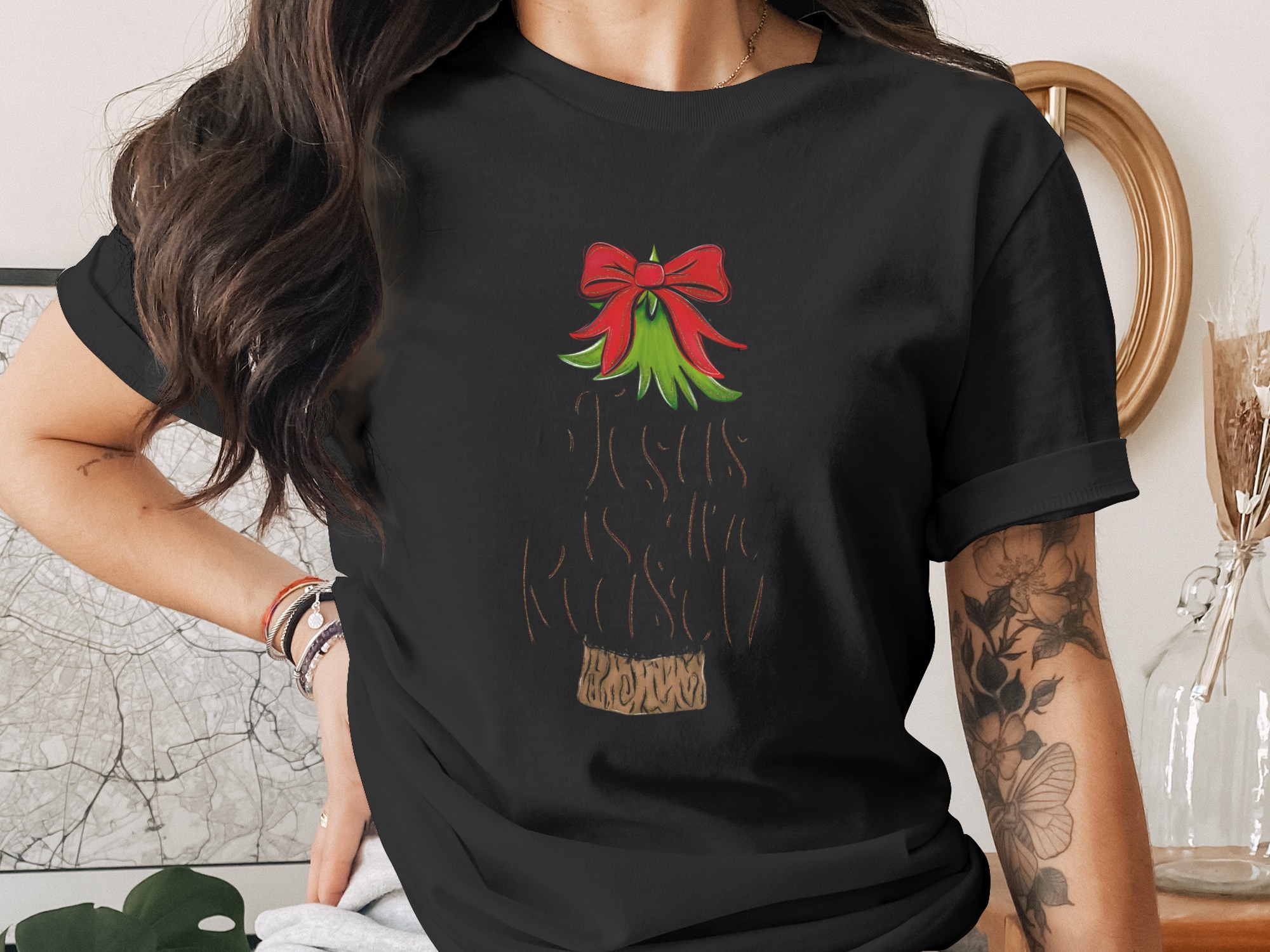Jesus Is Reason, Christmas Tree Digital Download, Sublimation Design, DTF, PNG, Holiday Season, Festive Art, DIY Projects, Christian Theme - Image 3