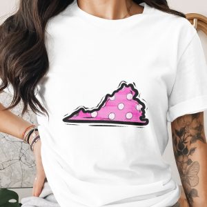 Virginia State Pink Polka Dot Digital Download, Sublimation, dtf, png, usa State, Travel Souvenir, diy Craft, Trendy Design