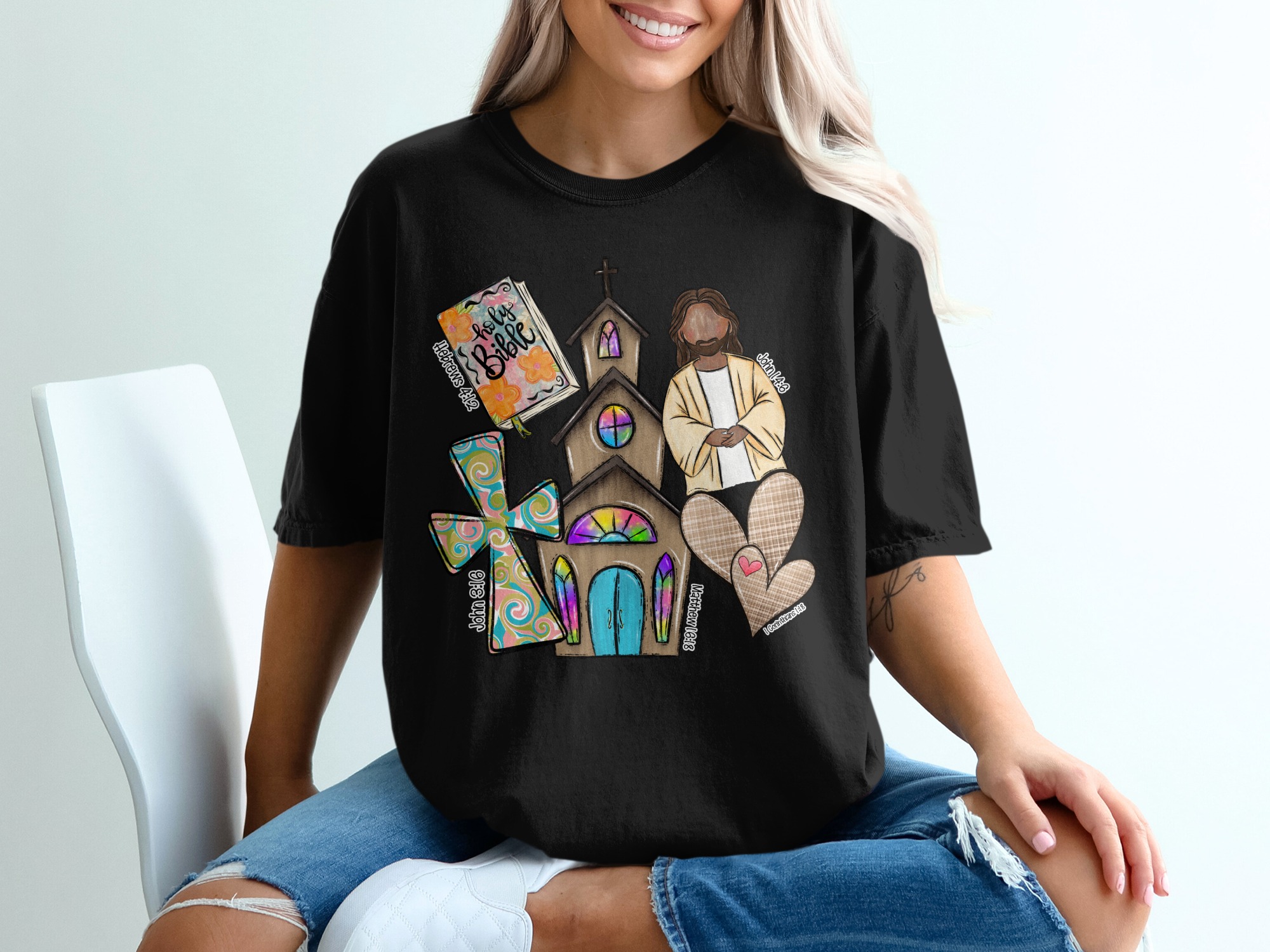 Christian T-Shirt, Religious Church Art, Holy Bible Tee, Jesus Christ Shirt, Inspirational Faith Clothing, Verse Apparel - Image 2