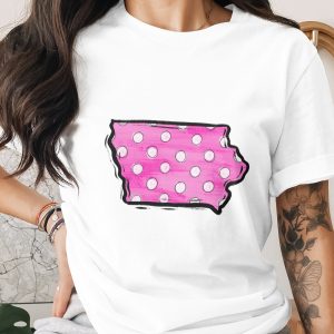 Iowa State Digital Download, Pink Polka Dot PNG, Sublimation Design, DTF Transfer, Iowa Pride, Cute State Art, DIY Crafts, Iowa Home